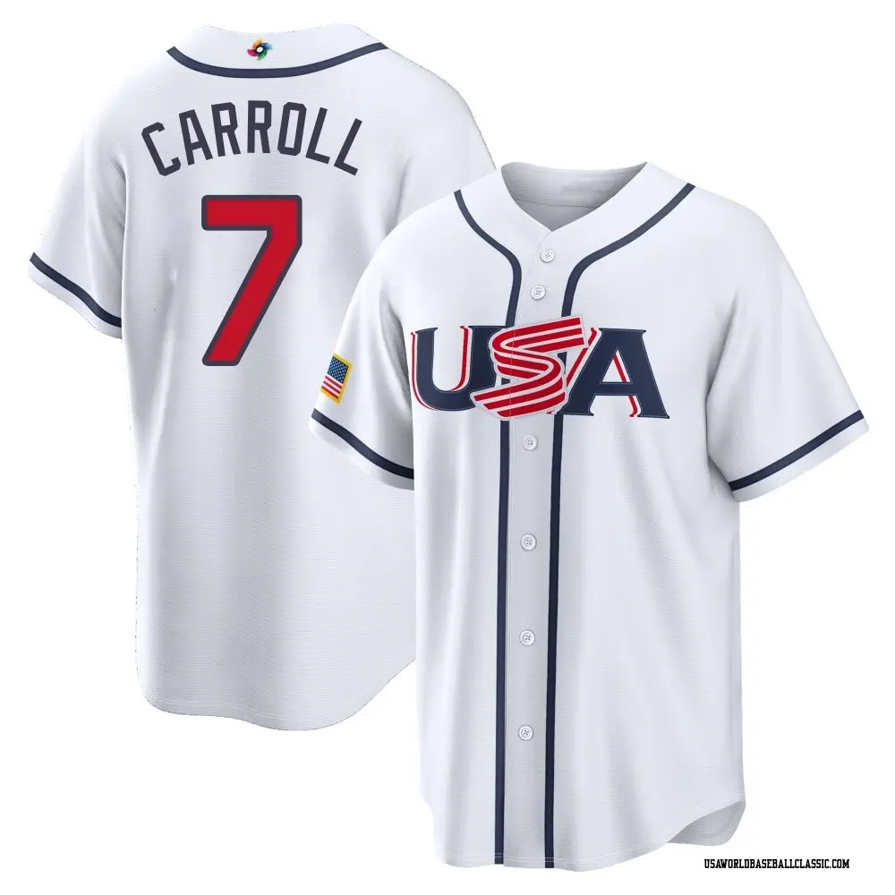 コービン・キャロル USA アメリカ ユニフォーム WBC 2026 XL Youth Corbin Carroll USA Baseball Replica White 2026 World Classic